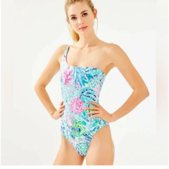 Lilly Pulitzer Larue One-Piece Swimsuit Multi Sink Or Swim Size 6 - Picture 1 of 5